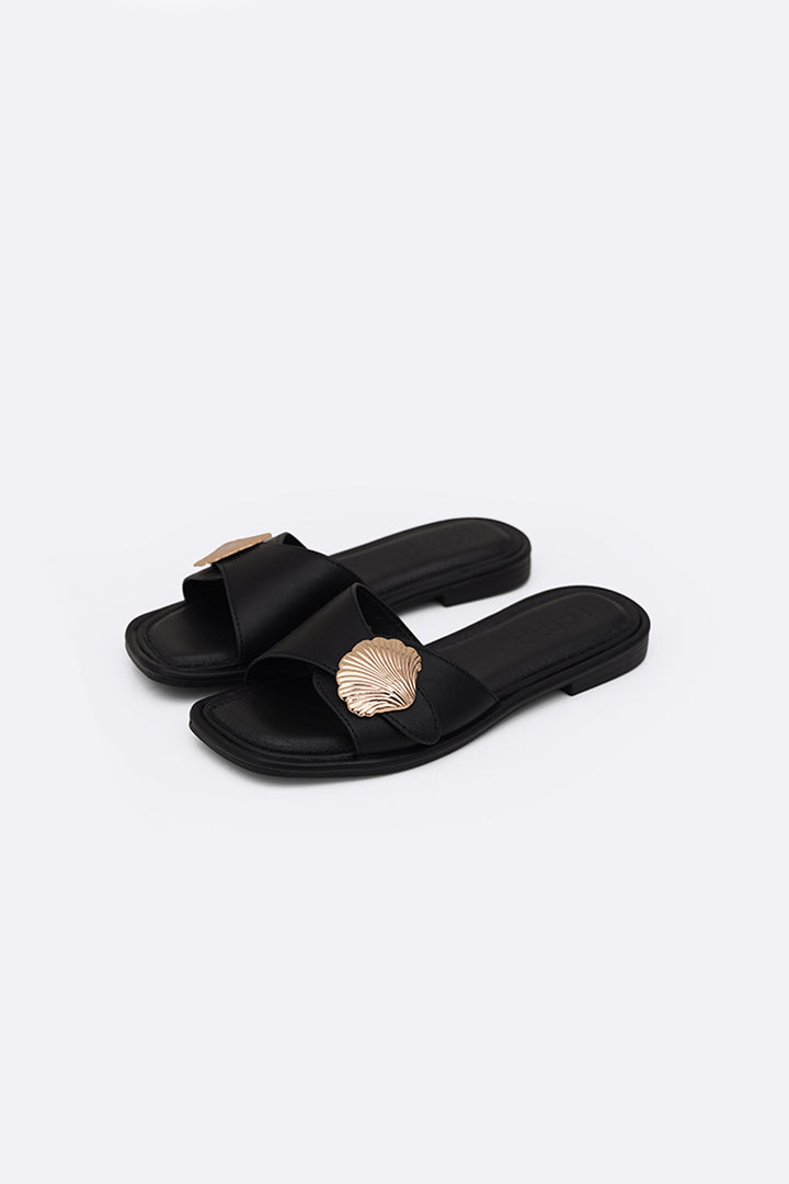 BLACK SEASHELL SLIDES