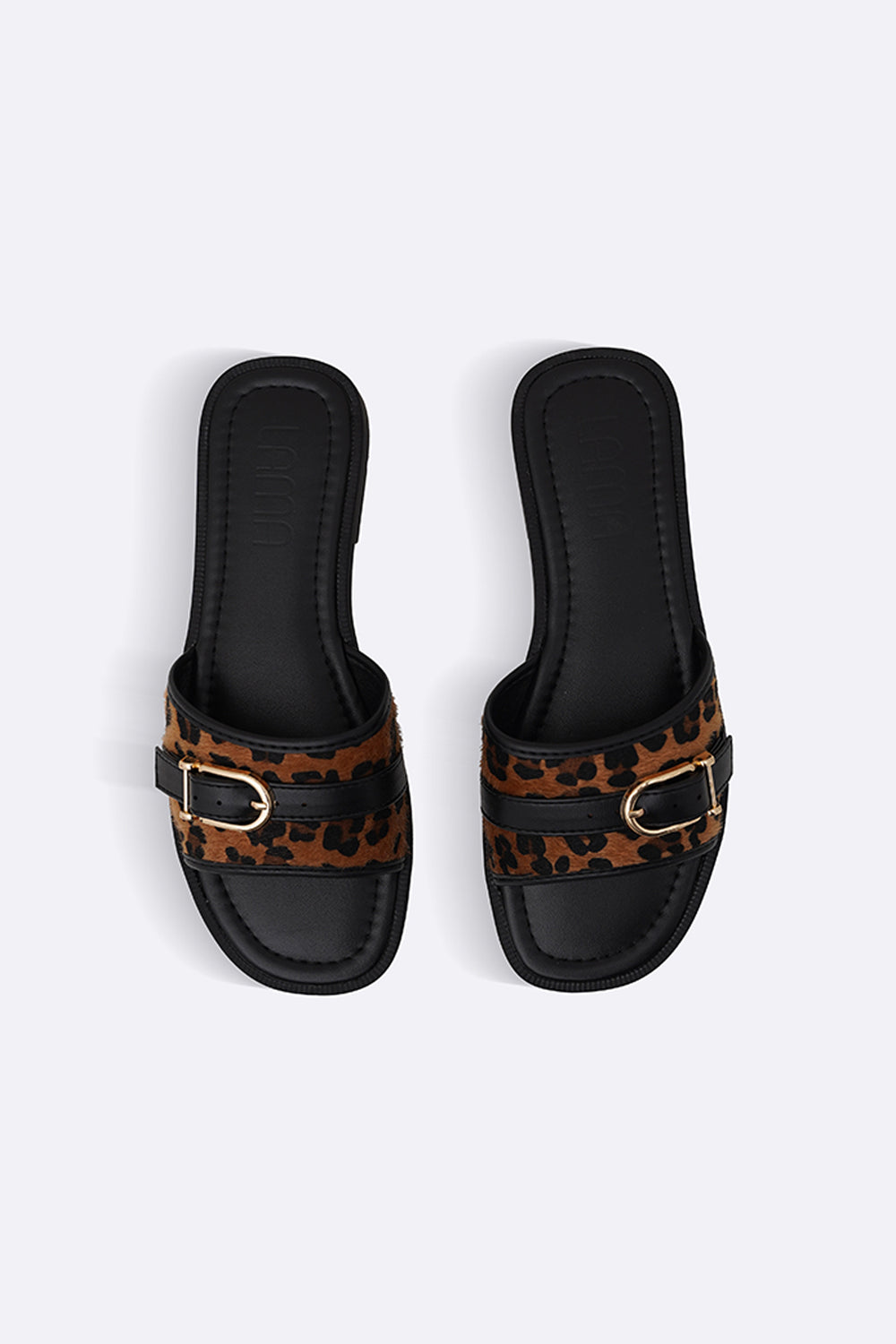 BLACK LEOPARD EASY SLIDES