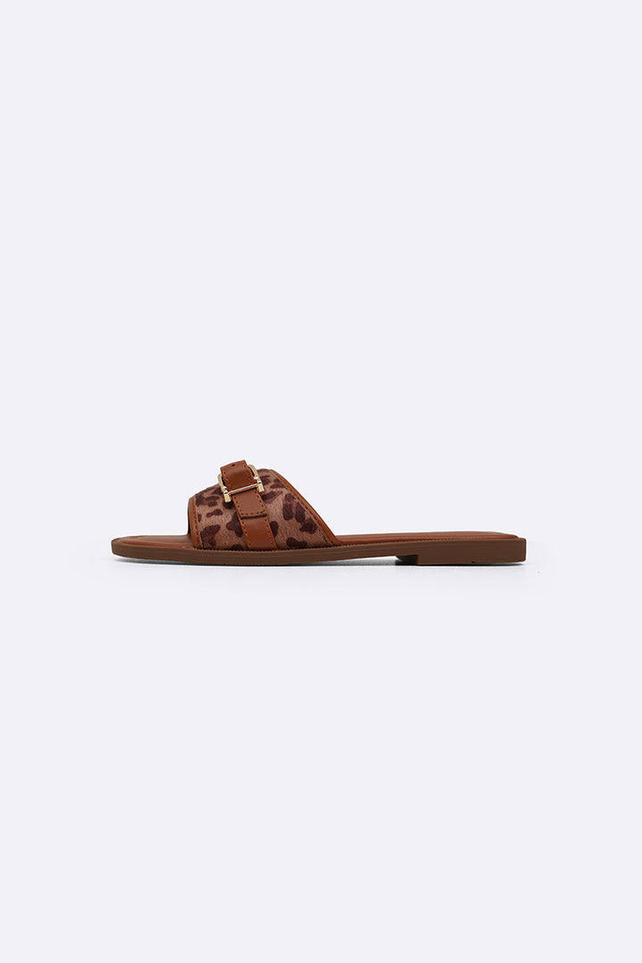 TAN LEOPARD EASY SLIDES