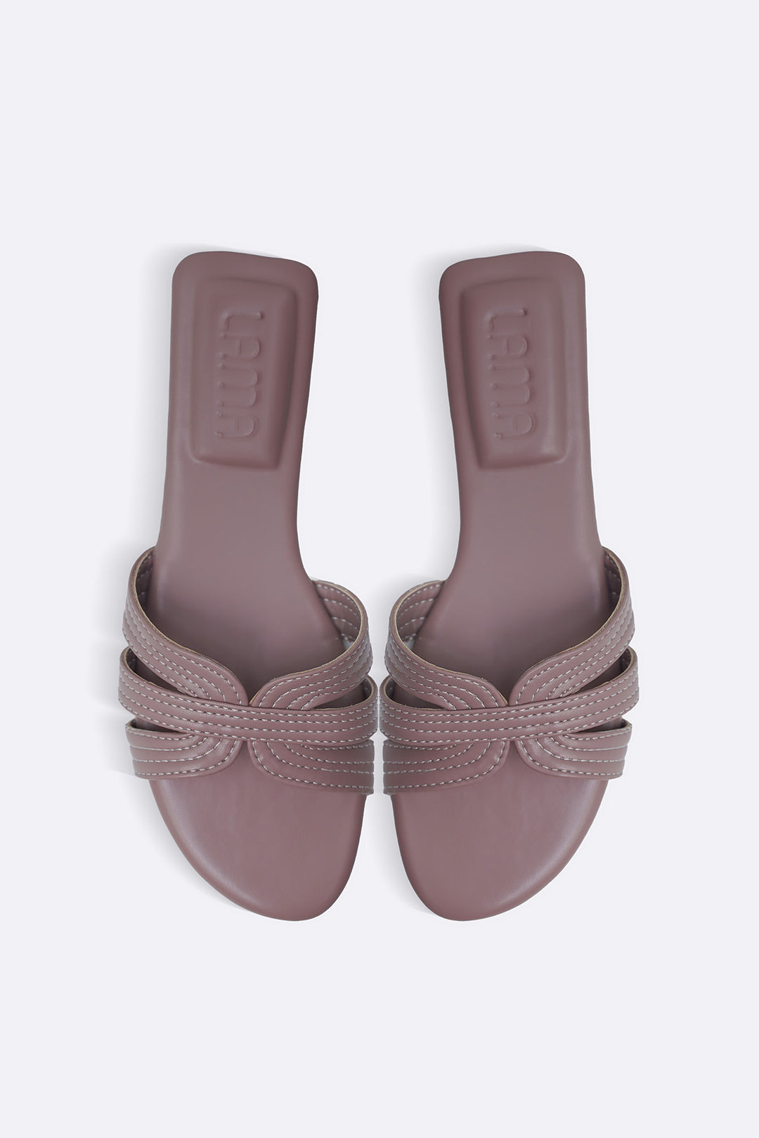 PINK STRAPPY STITCH SLIDES