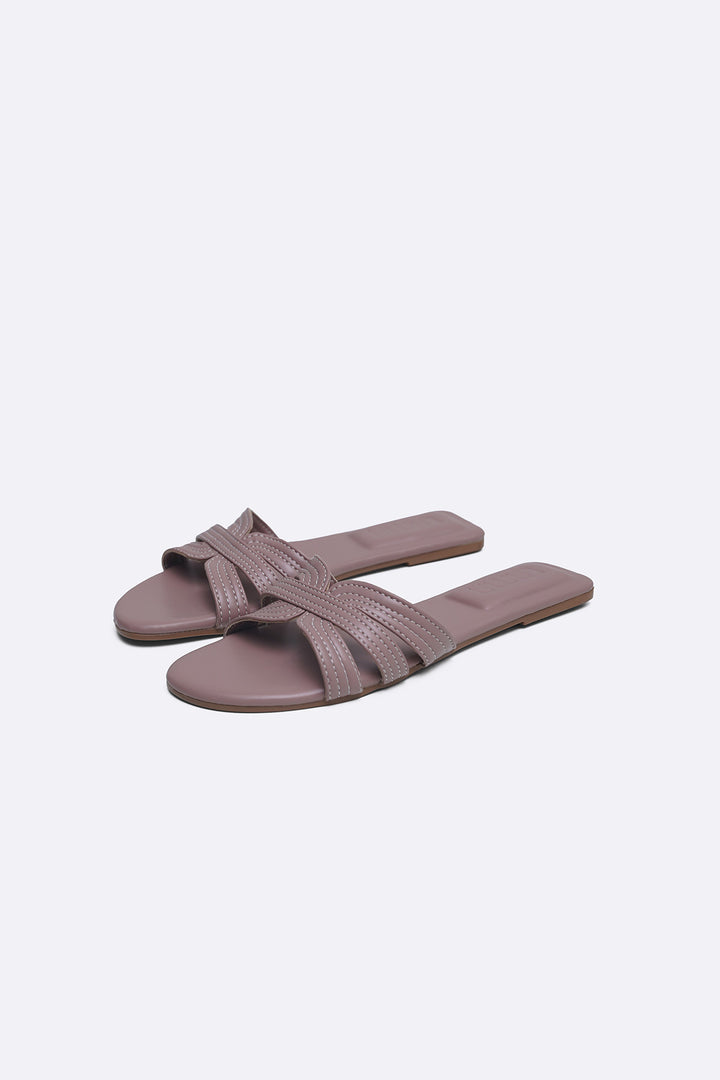 PINK STRAPPY STITCH SLIDES