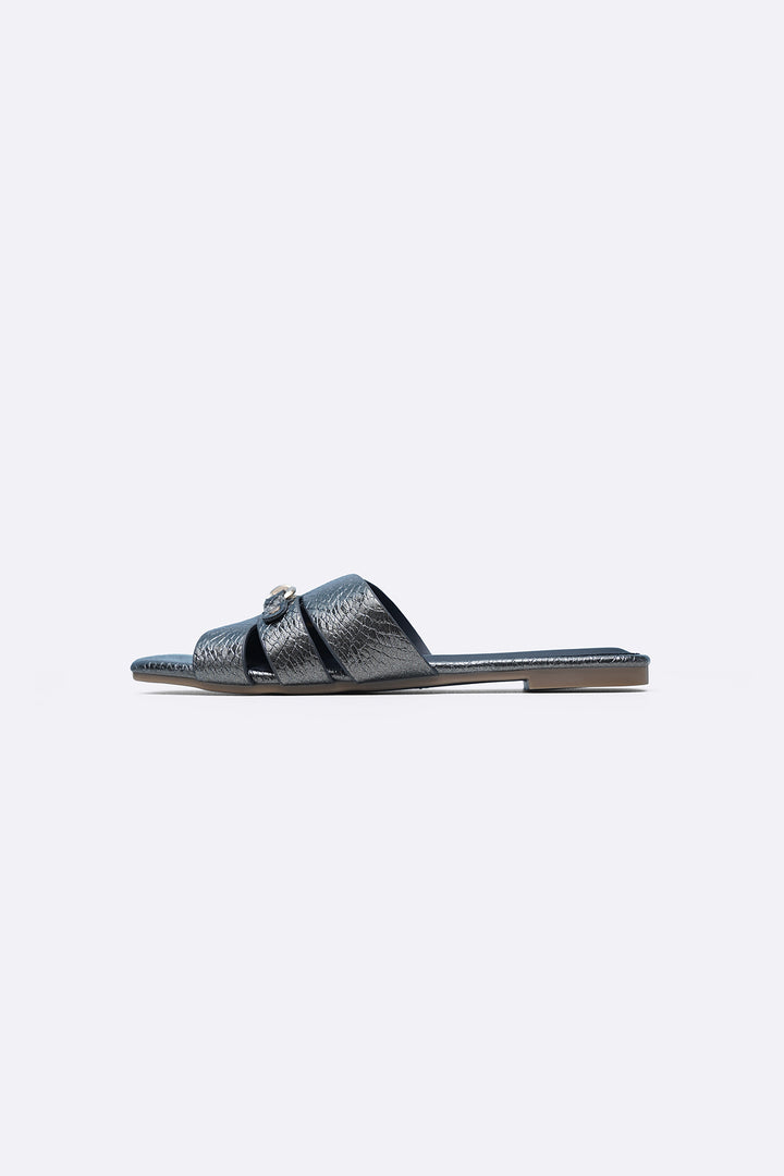 GREY PATENT TEXTURED SLIDES