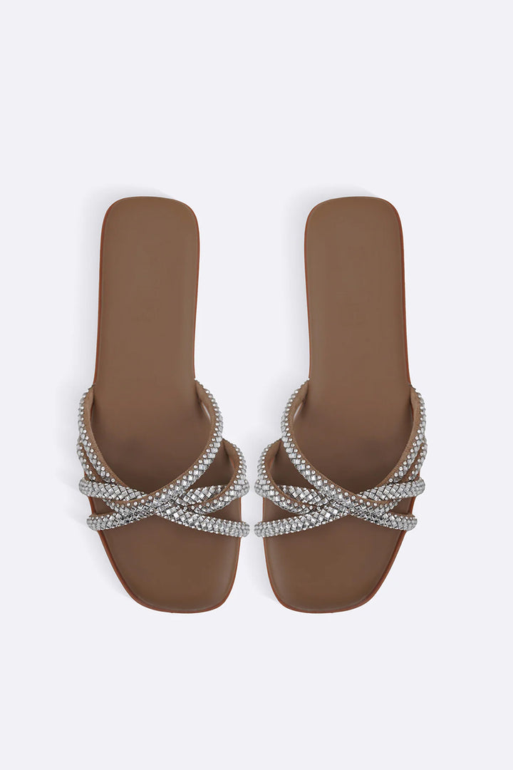 DARK BEIGE GAIA ROPE SLIDES