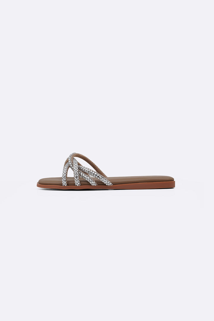 DARK BEIGE GAIA ROPE SLIDES