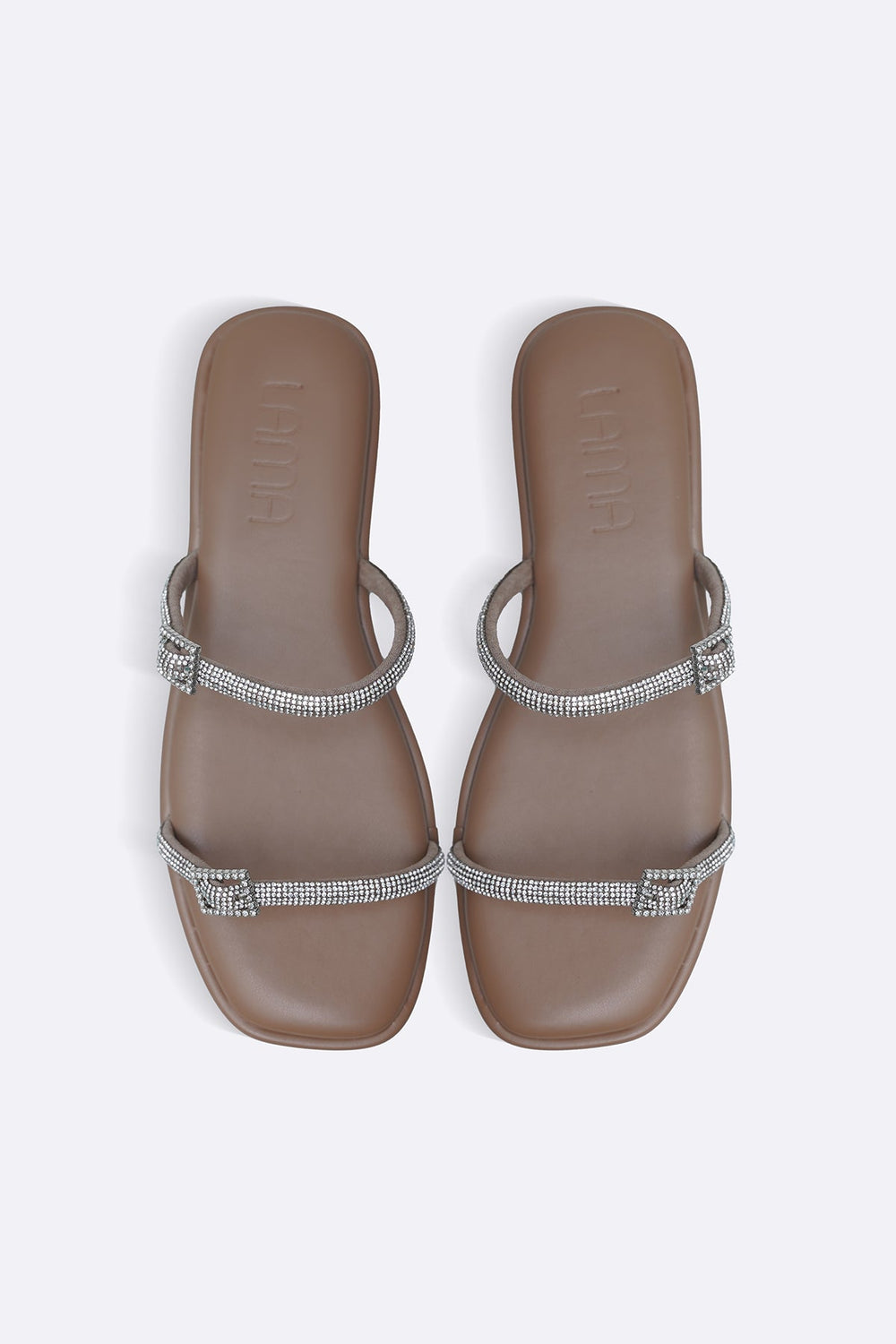 TAUPE TINY CRYSTAL SLIDES