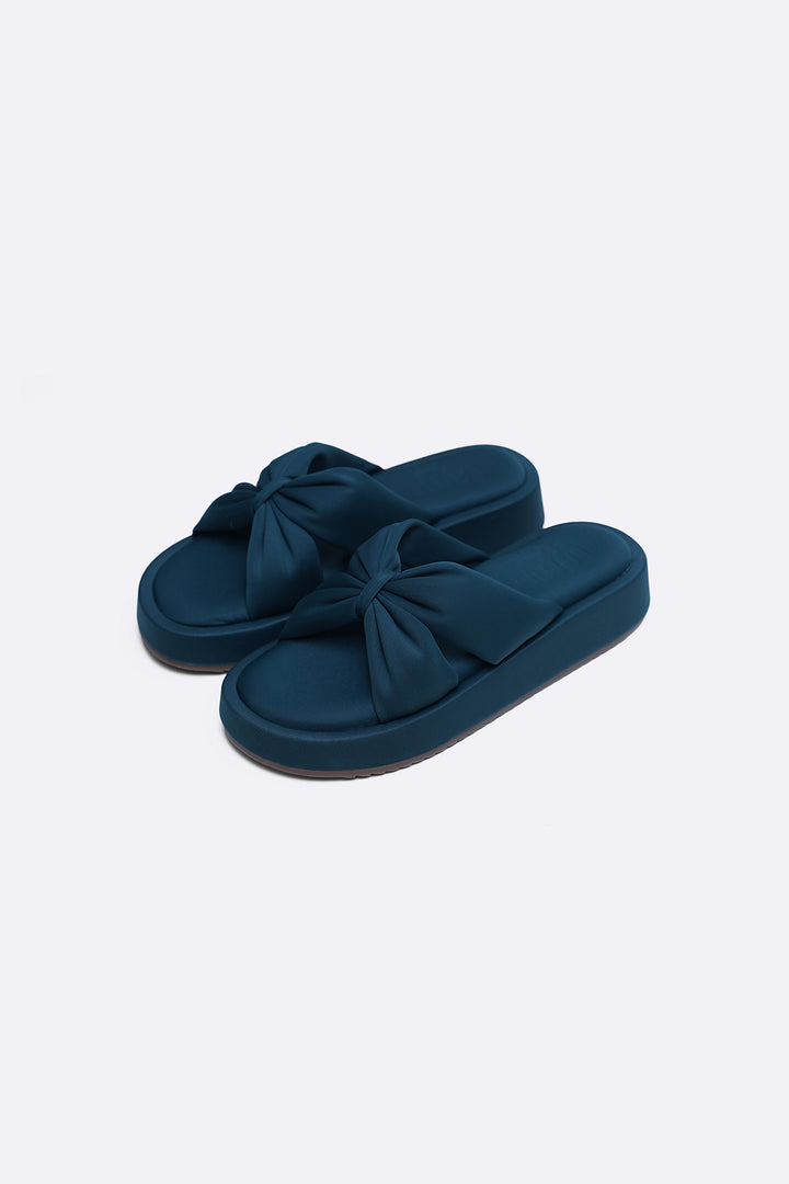 DARK GREEN BOW MAMA SLIDES