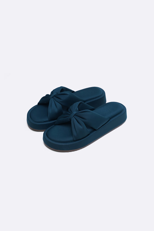 DARK GREEN BOW MAMA SLIDES