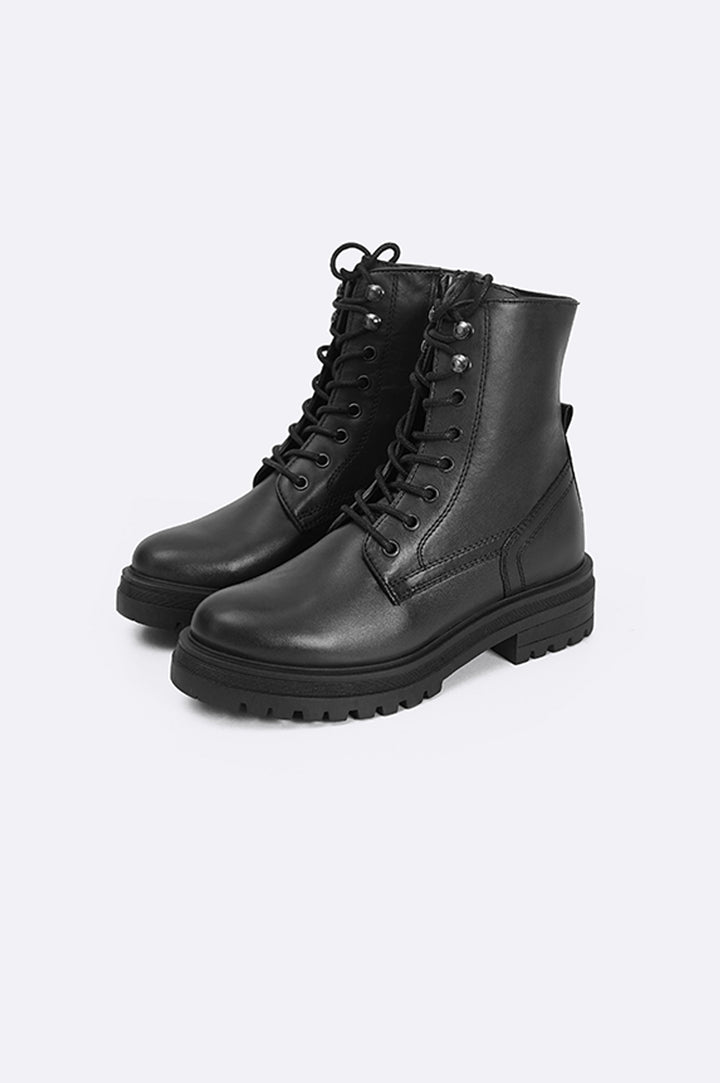 BLACK MILITARY LEATHER BOOTS