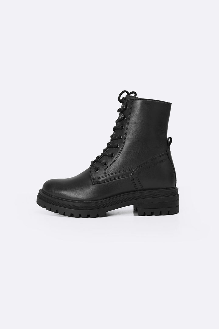 BLACK MILITARY LEATHER BOOTS