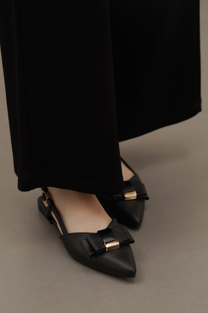 BLACK BOW SLING FLATS