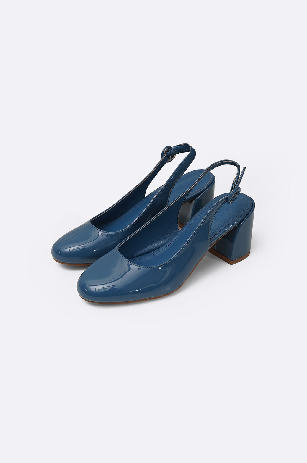 BLUE COMFY HEELED PUMPS