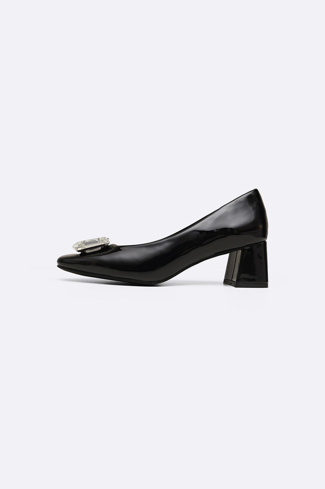 BLACK PONO CRYSTAL HEELS