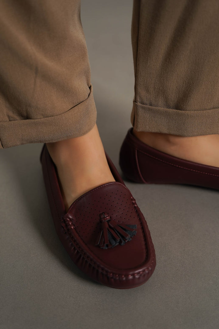 WINE MAMA TASSEL MOCCASINS