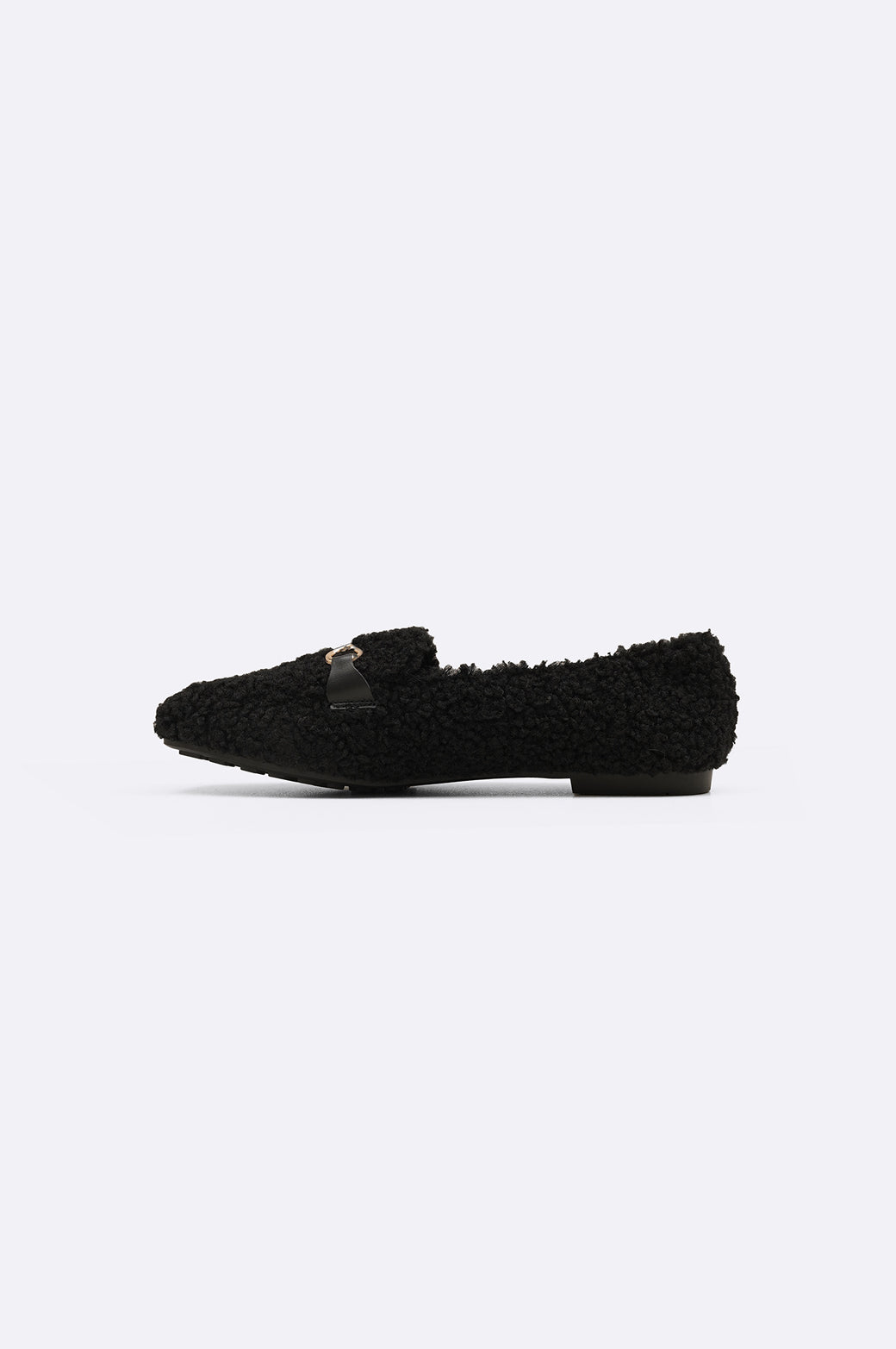 BLACK TEDDY FUR LOAFERS