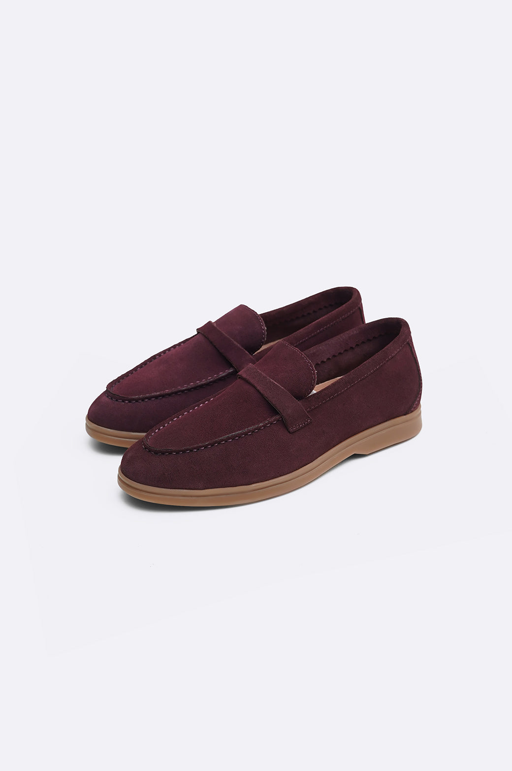 MAROON CLASSIC LEATHER LOAFERS