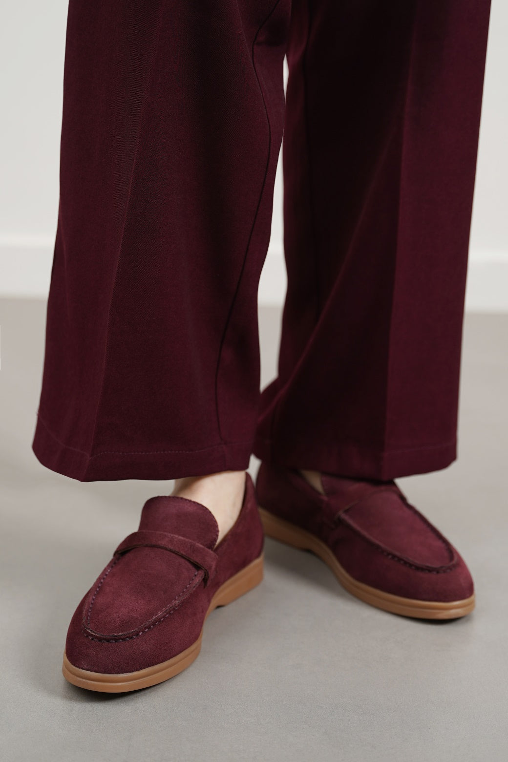 MAROON CLASSIC LEATHER LOAFERS