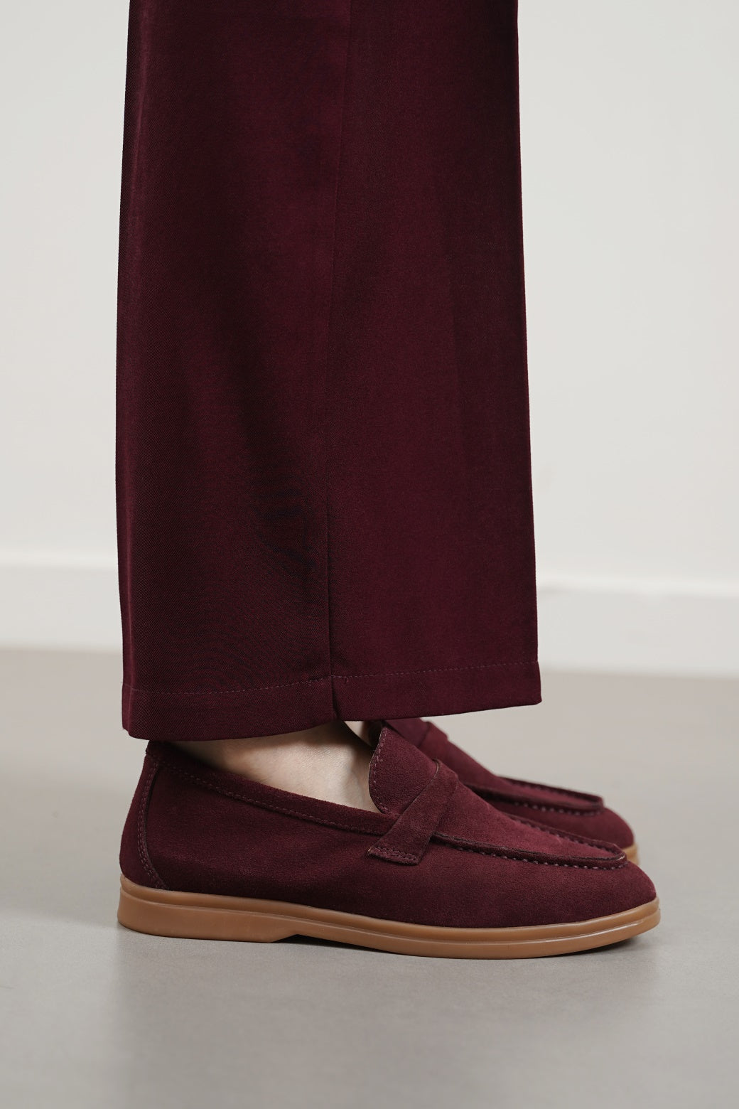 MAROON CLASSIC LEATHER LOAFERS