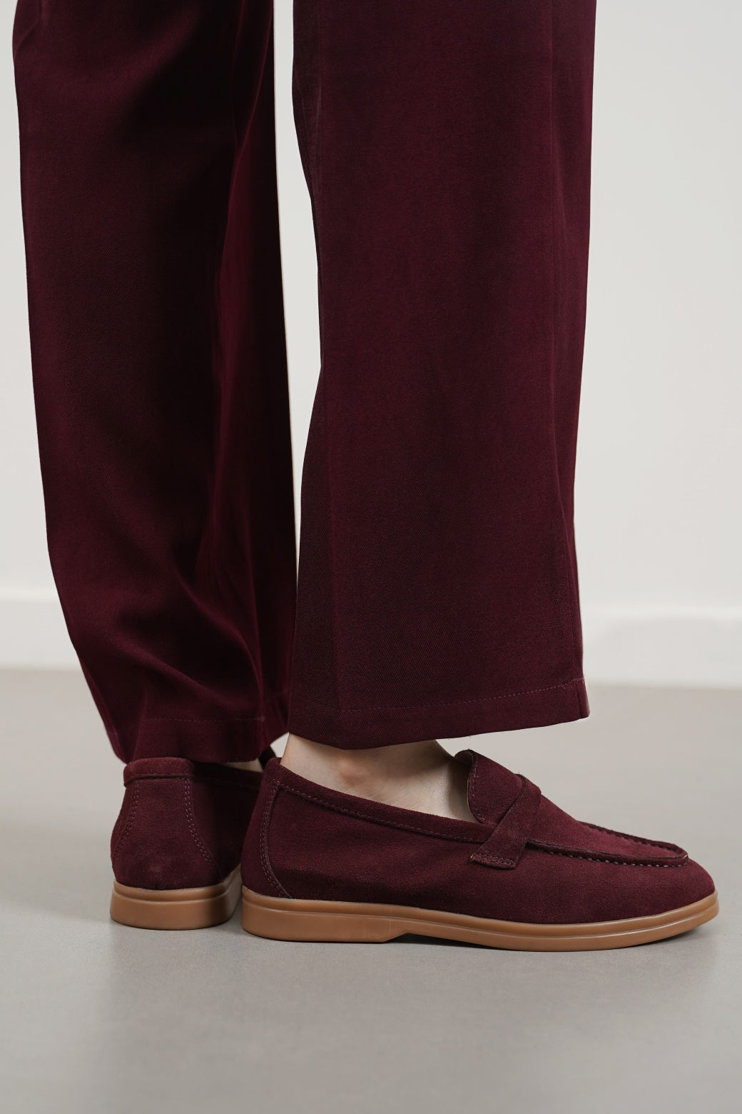 MAROON CLASSIC LEATHER LOAFERS