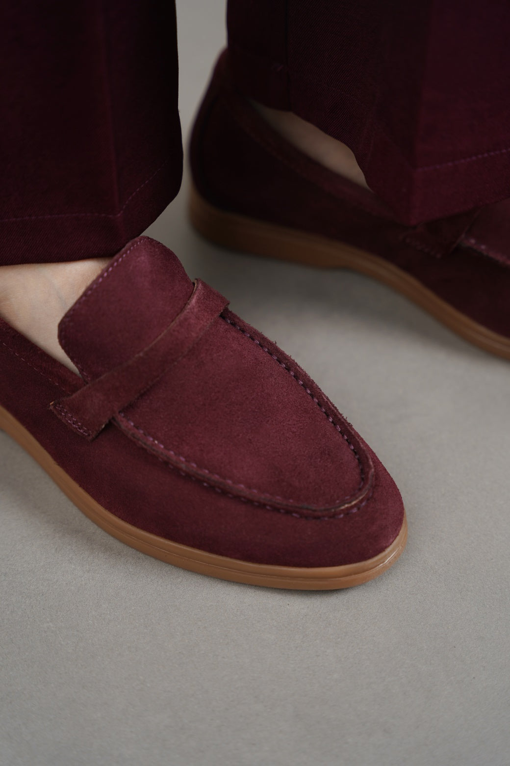 MAROON CLASSIC LEATHER LOAFERS