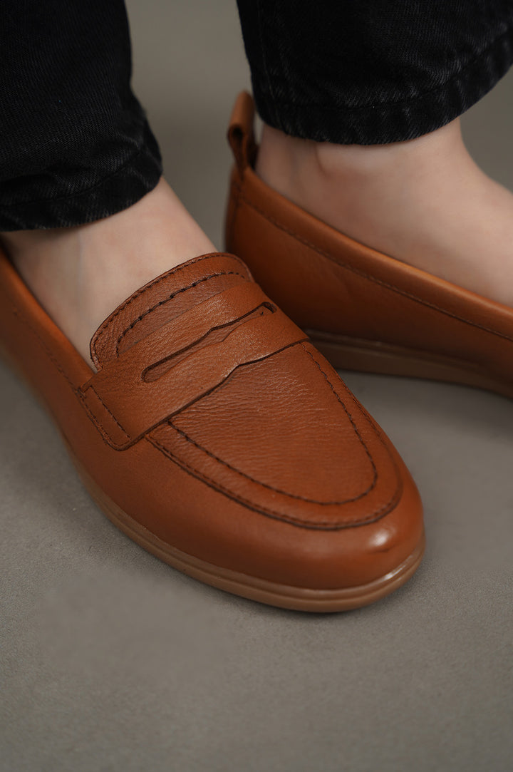 TAN LEATHER MAMA LOAFERS