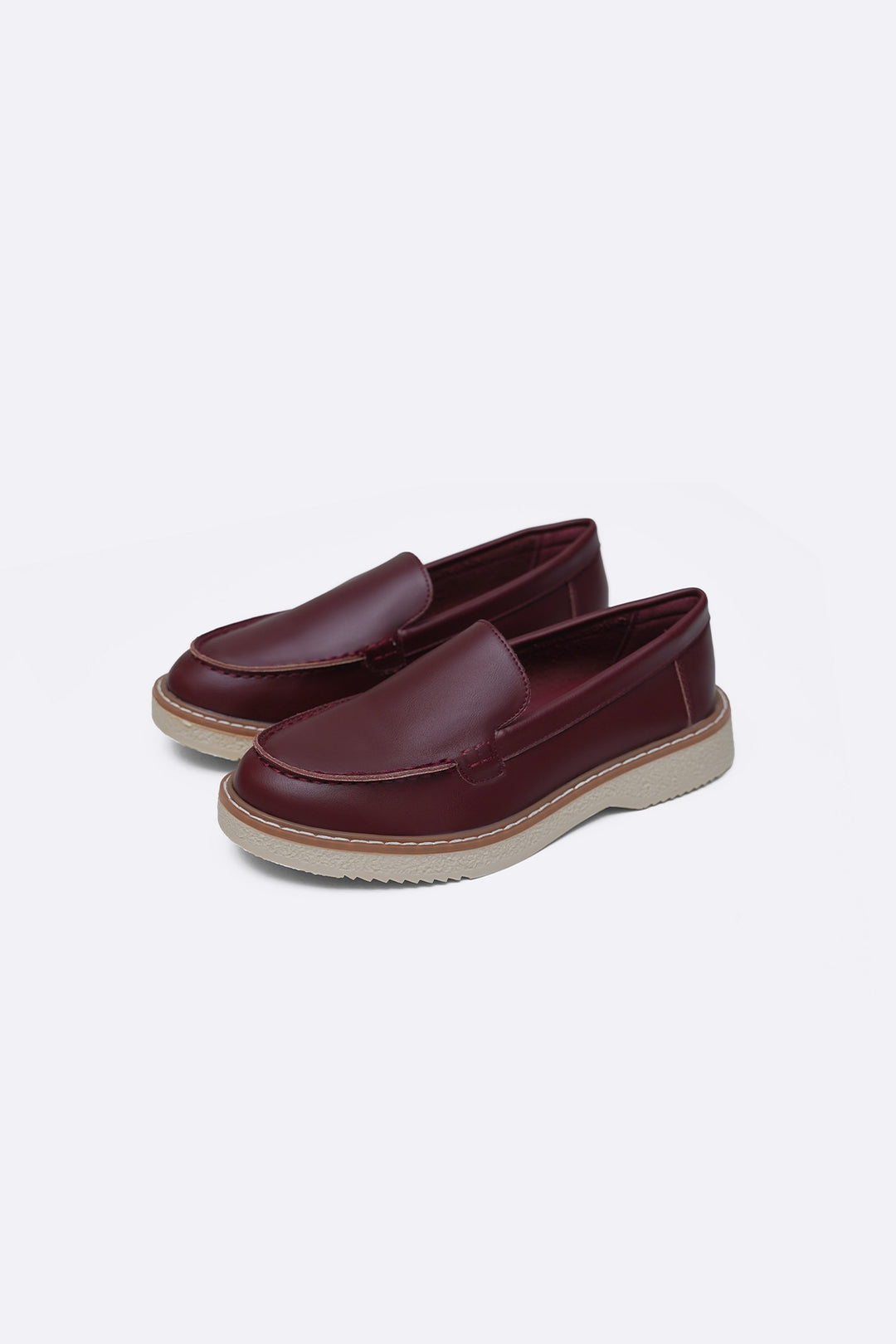 MAROON STITCH MAMA LOAFERS