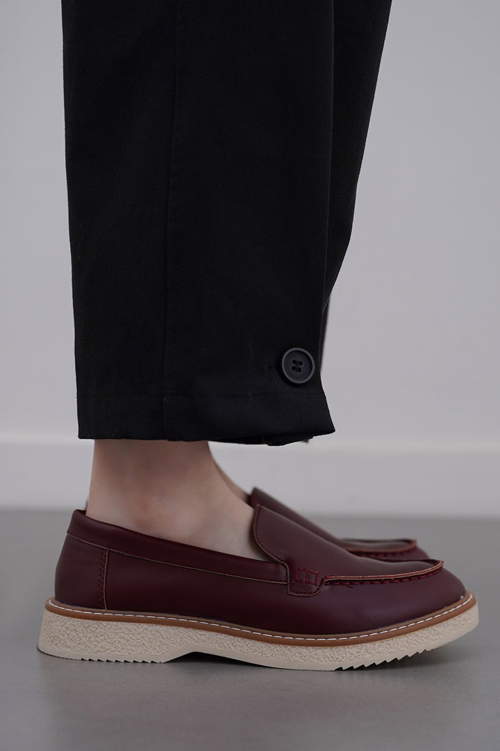 MAROON STITCH MAMA LOAFERS