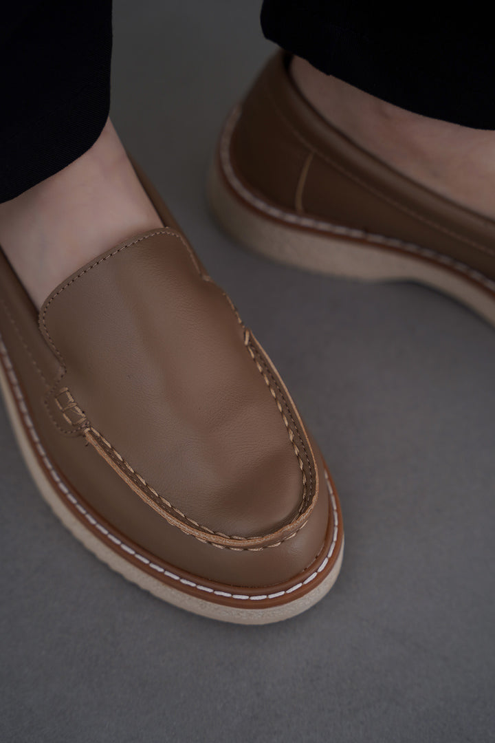 TAUPE STITCH MAMA LOAFERS