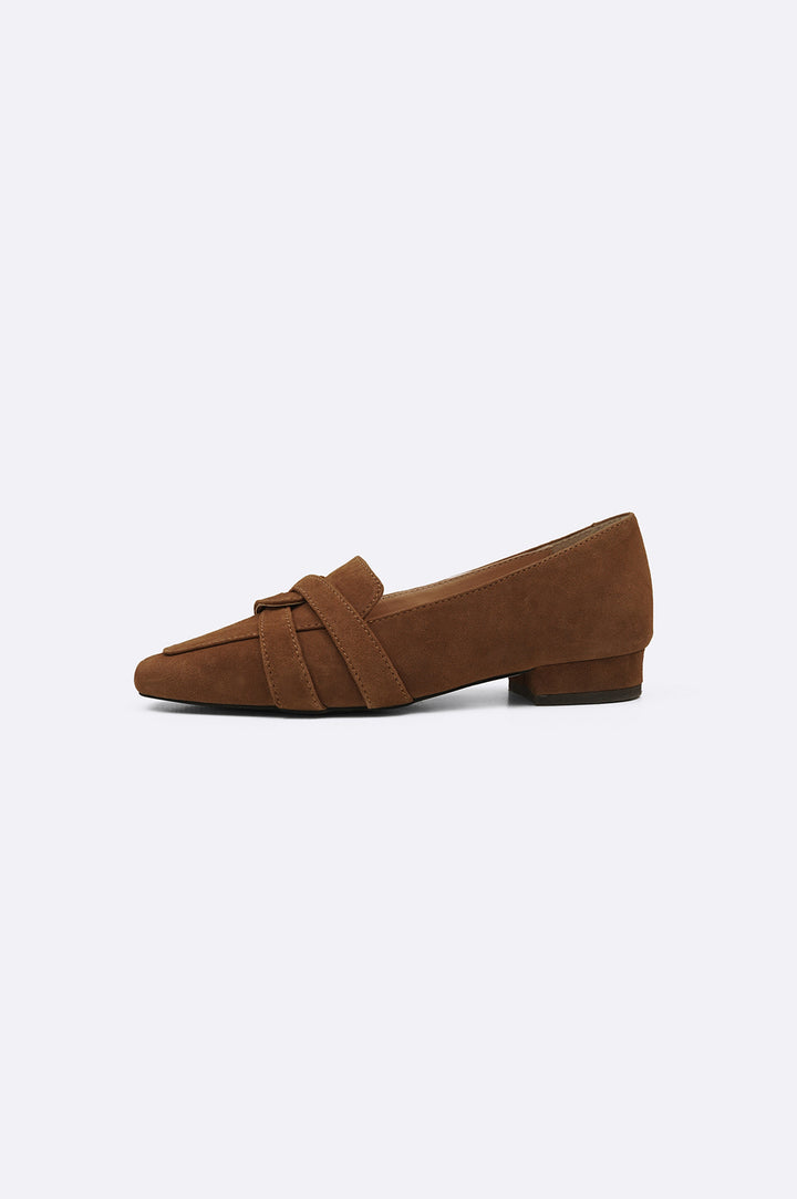 CARAMEL SUEDE SLIP-ONS