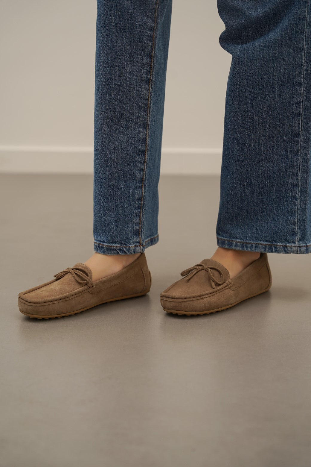 SAND REAL LEATHER LOAFERS