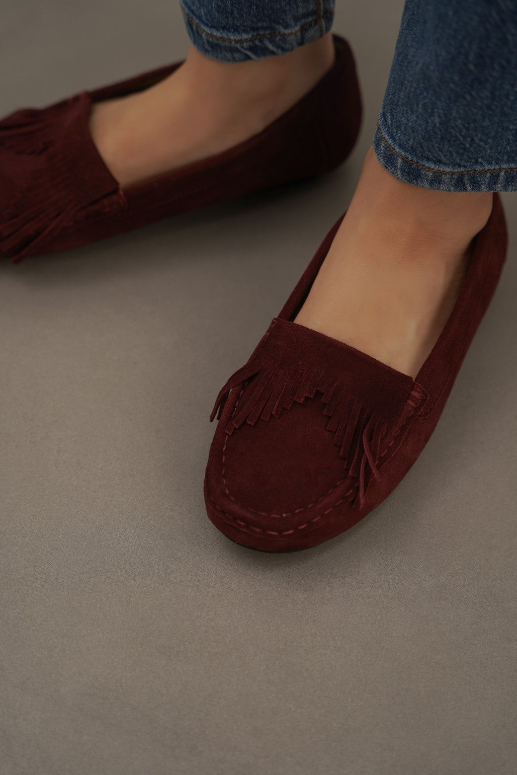 MAROON WOMAN LOAFERS