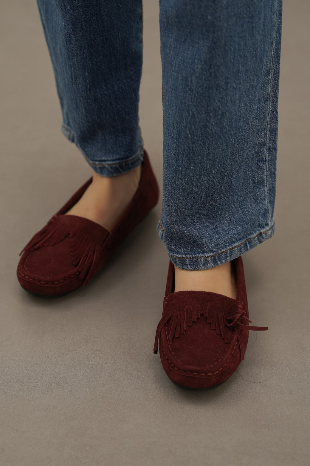 MAROON WOMAN LOAFERS