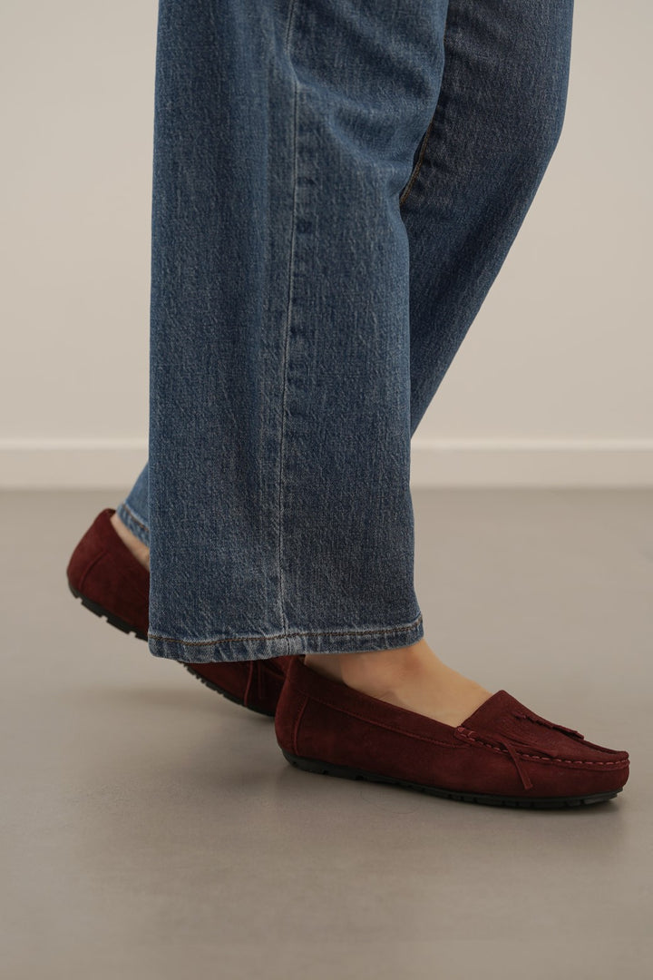 MAROON WOMAN LOAFERS