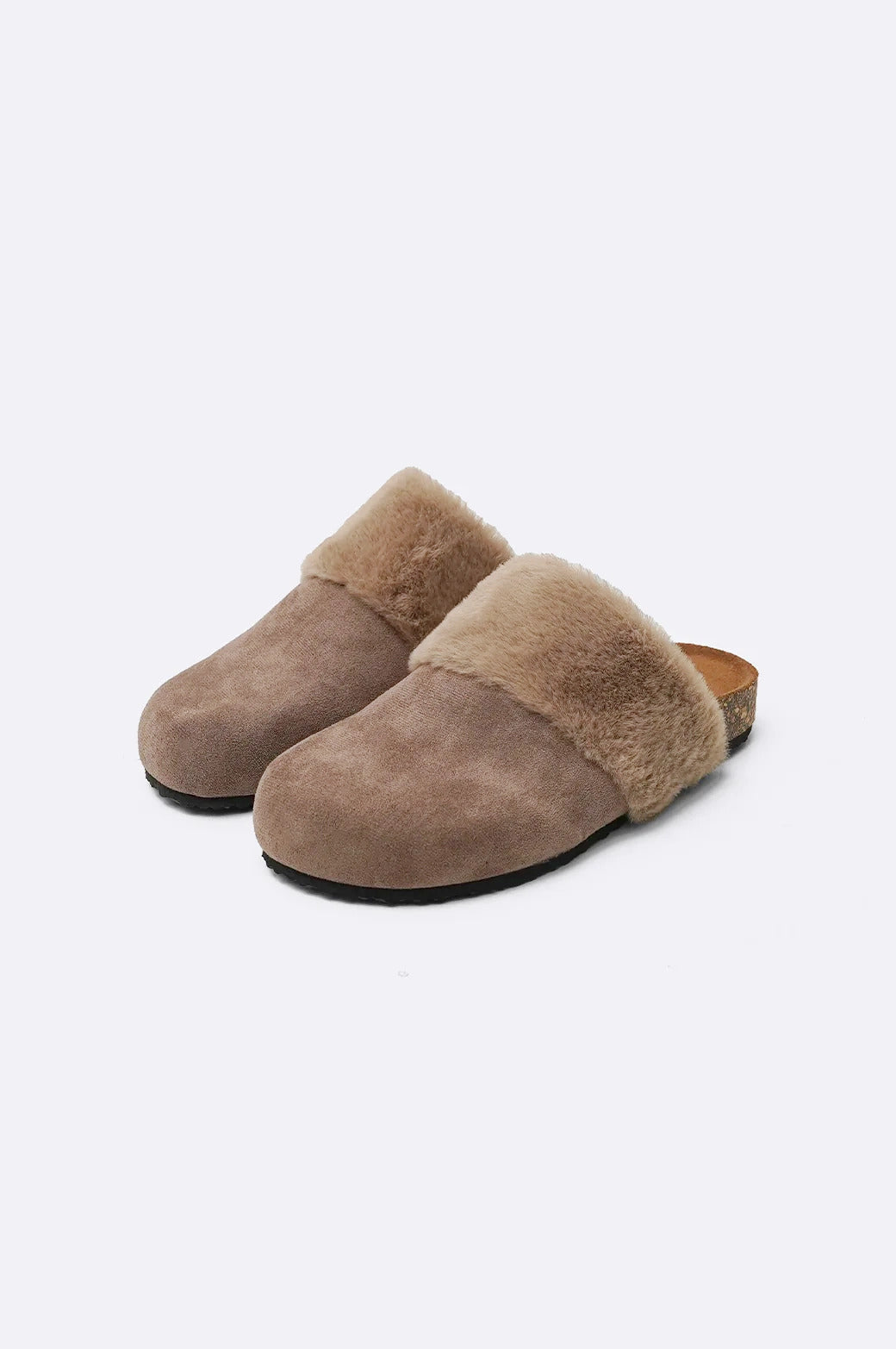 BROWN COSY FUR SLIPPERS