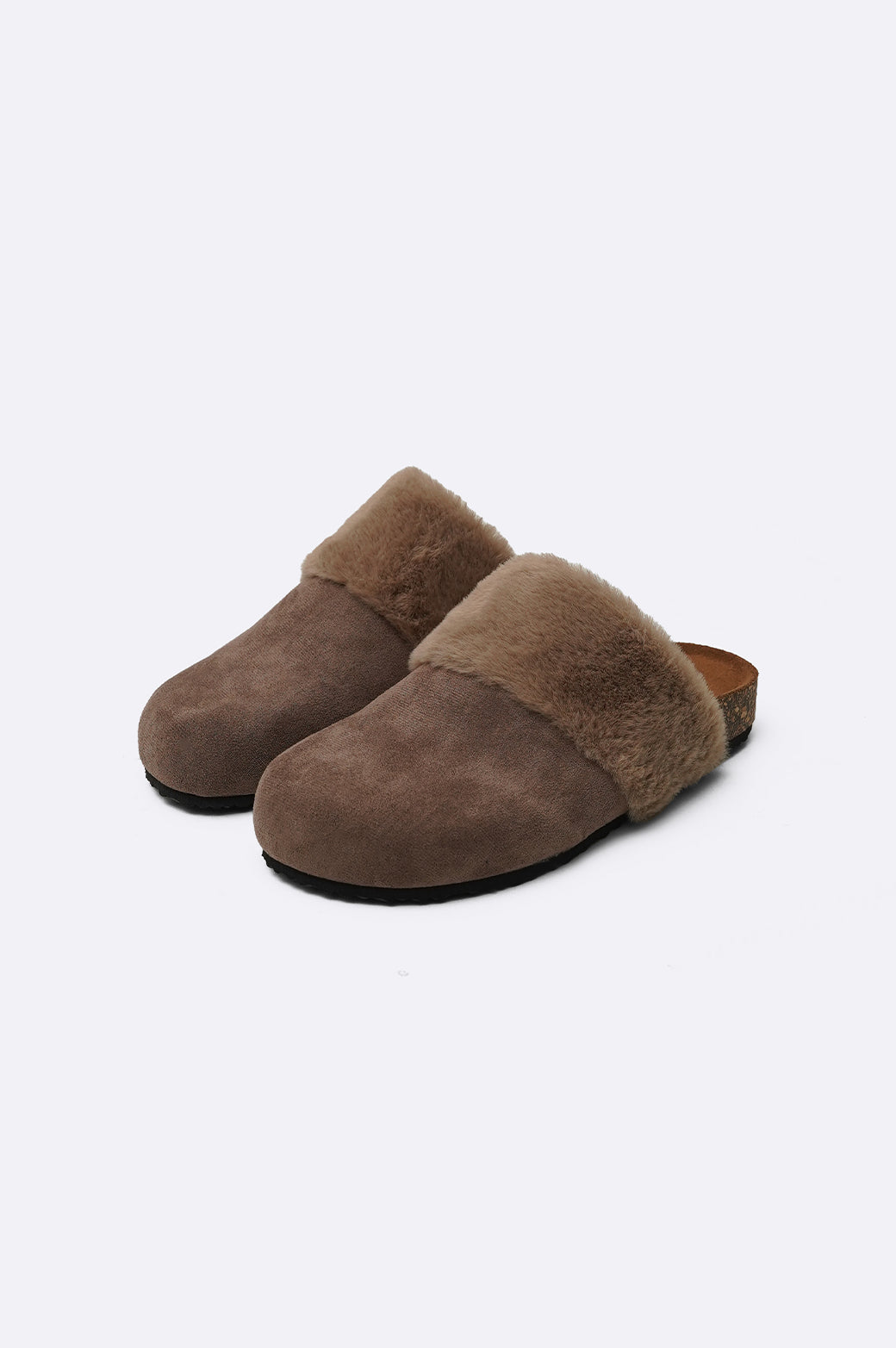 BROWN COSY FUR SLIPPERS