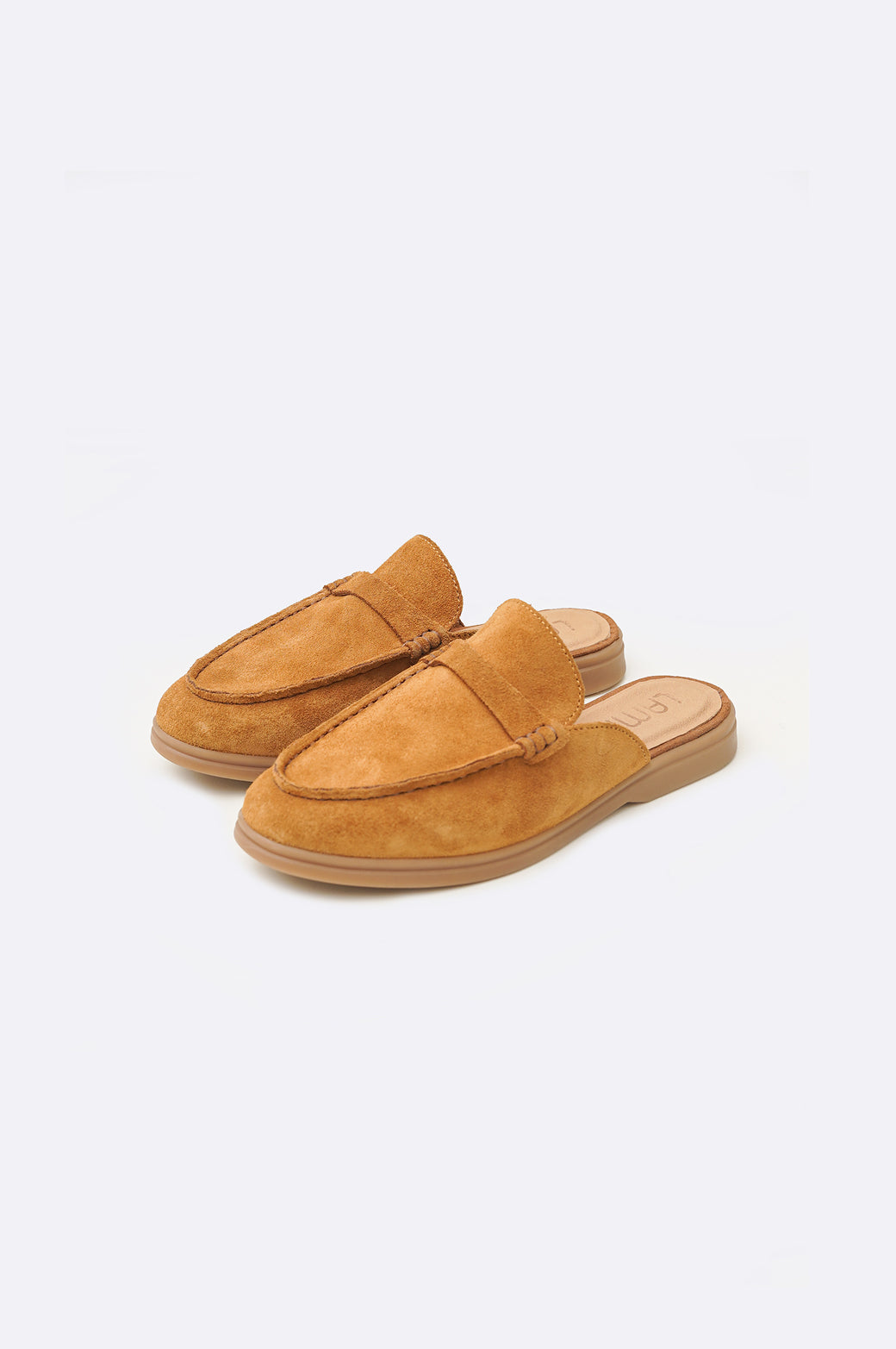 CARAMEL SUEDE LEATHER MULES