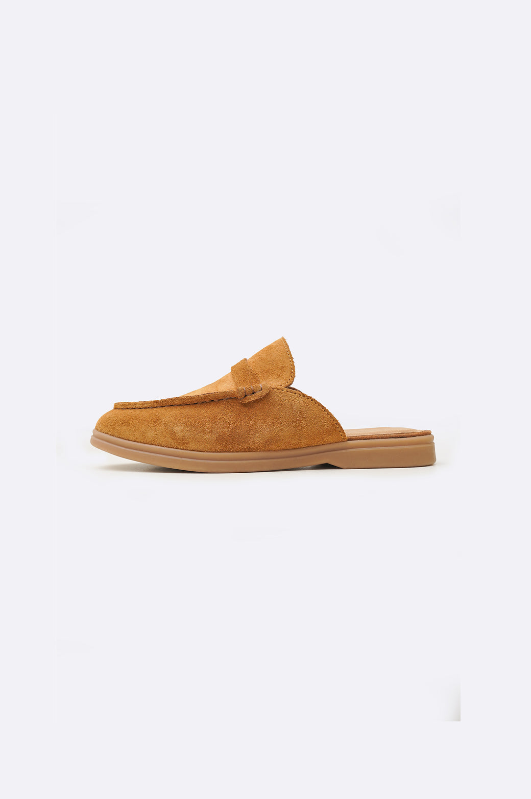 CARAMEL SUEDE LEATHER MULES