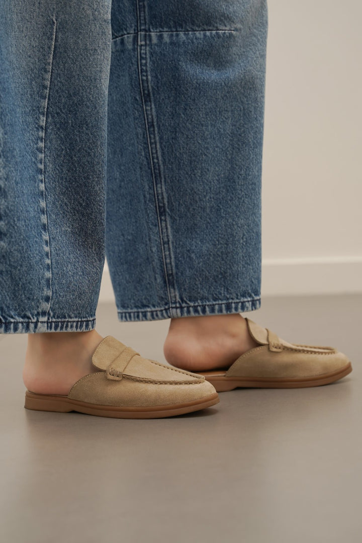 SUEDE LEATHER MULES