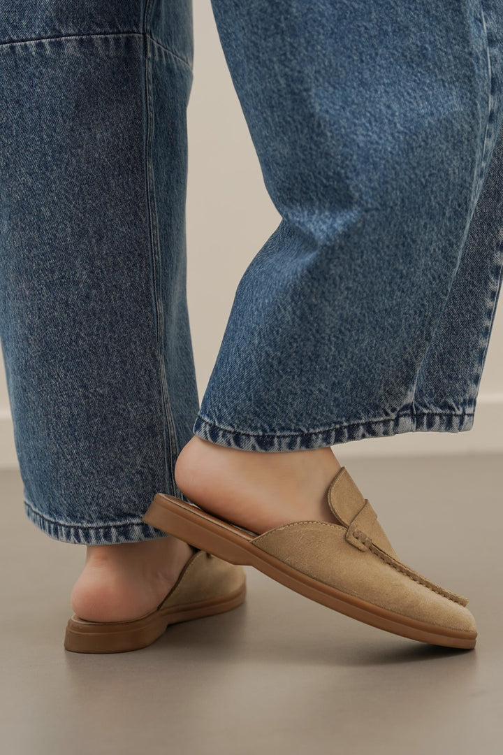 SUEDE LEATHER MULES