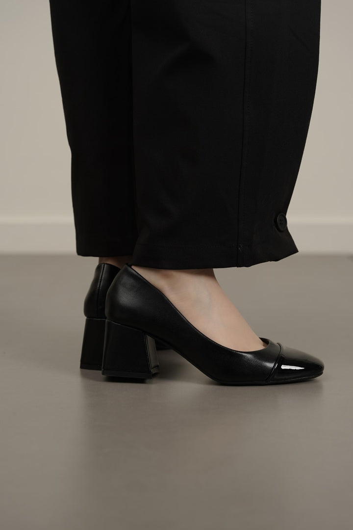 BLACK MAMA BLOCK HEEL PUMPS