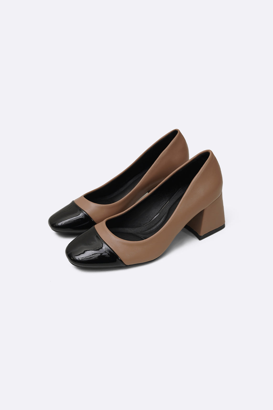 KHAKI MAMA BLOCK HEEL PUMPS