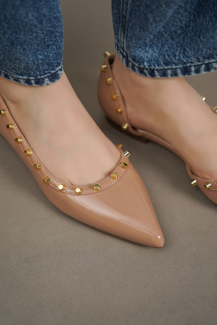 NUDE MILAN STUDDED PUMPS