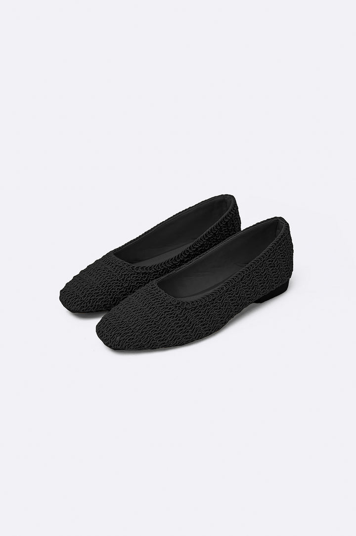 BLACK CARLA WOVEN FLATS