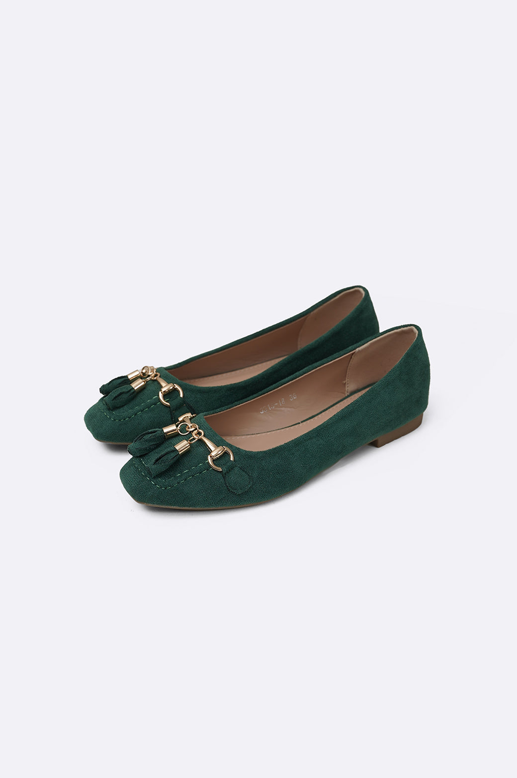 GREEN TASSEL SUEDE PUMPS