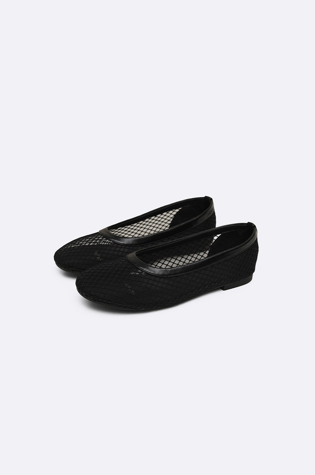 BLACK MESH BALLET FLATS