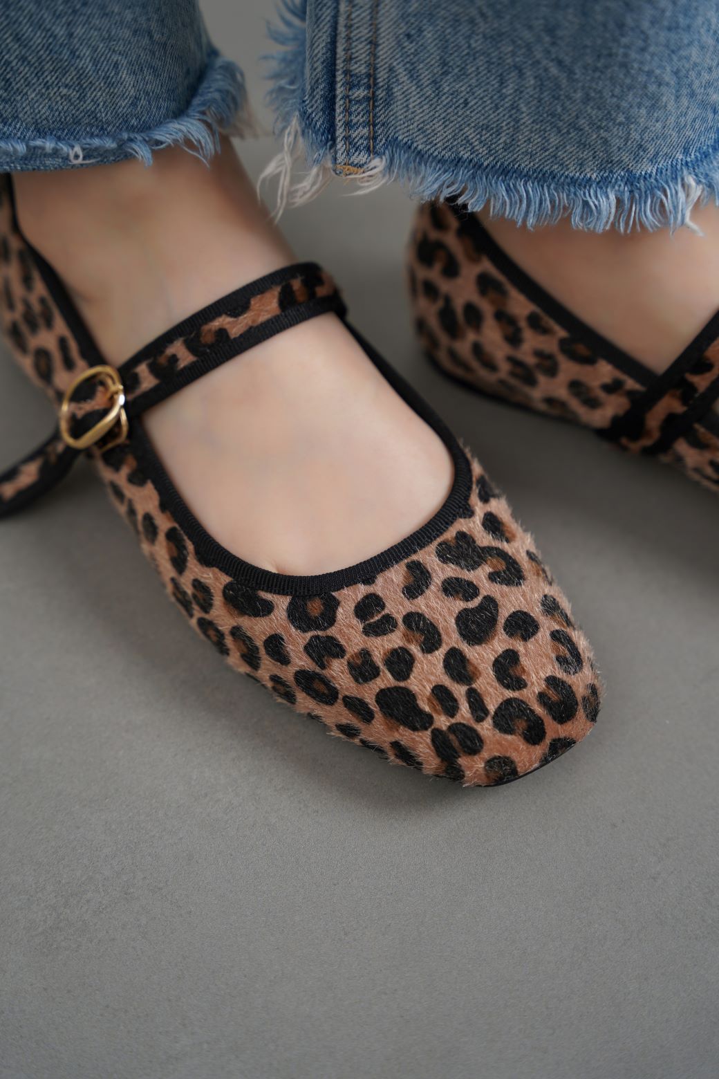 CAMEL LEOPARD MARY-JANES