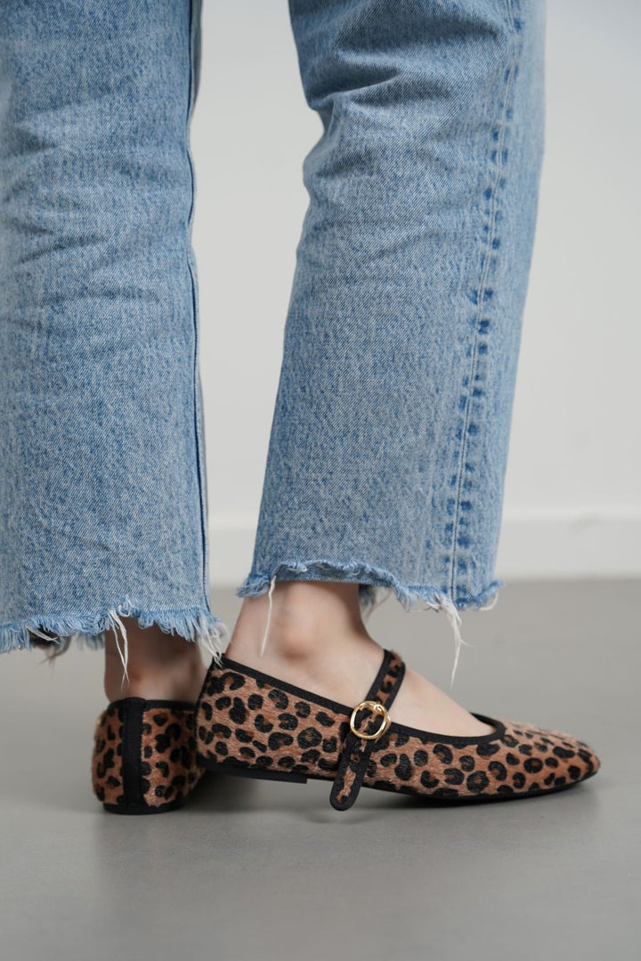 CAMEL LEOPARD MARY-JANES