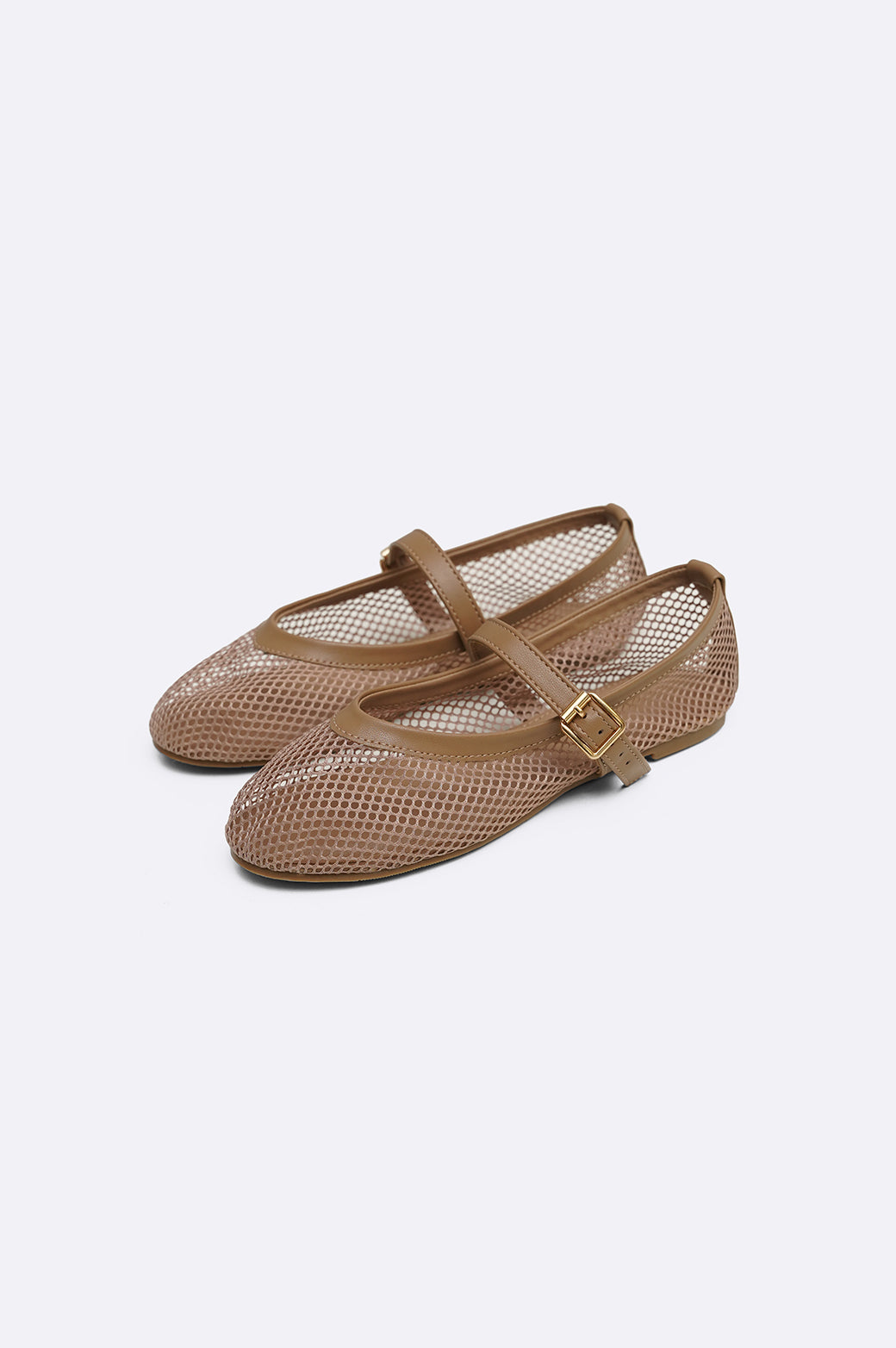 TAUPE MESH MARY-JANES