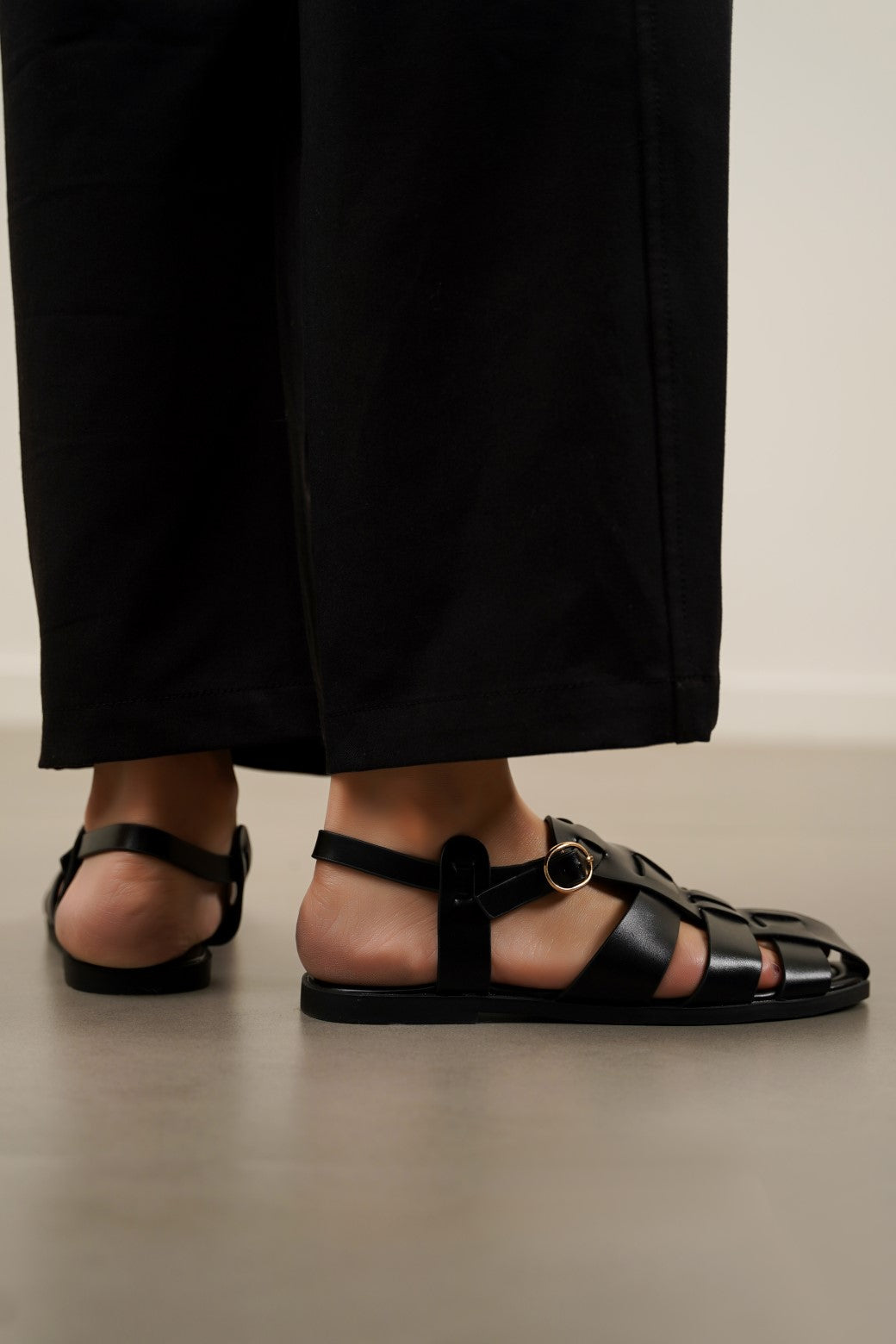 BLACK CLASSIC FISHERMAN'S SANDALS