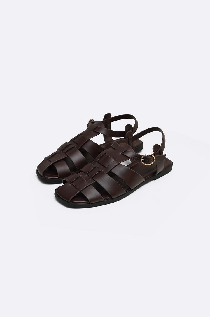 DARK BROWN CLASSIC FISHERMAN'S SANDALS