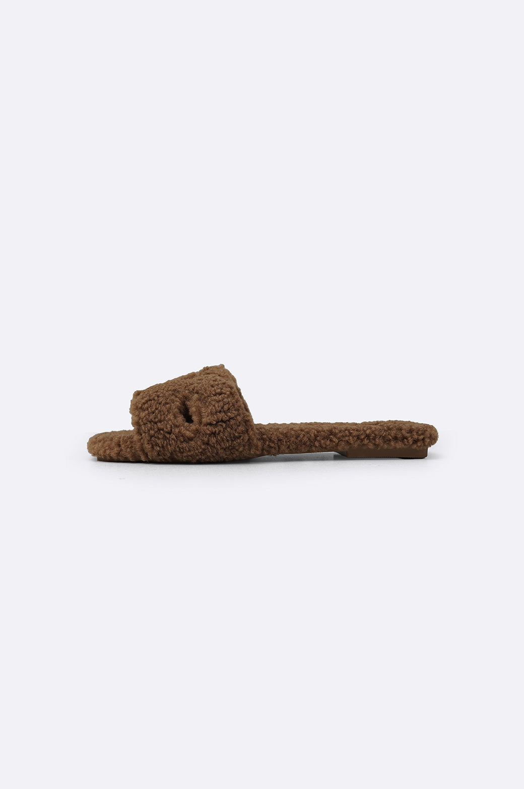 CAMEL TEDDY FUR SLIDES